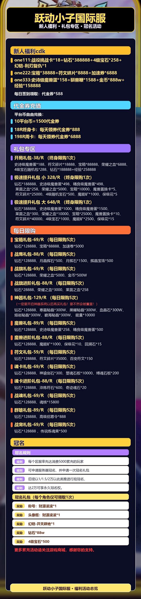 跃动小子充值介绍